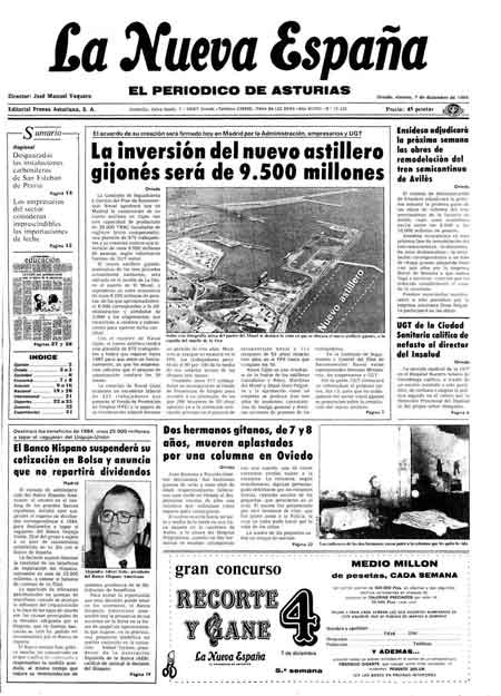 Portada Viernes 7 de Diciembre de 1984