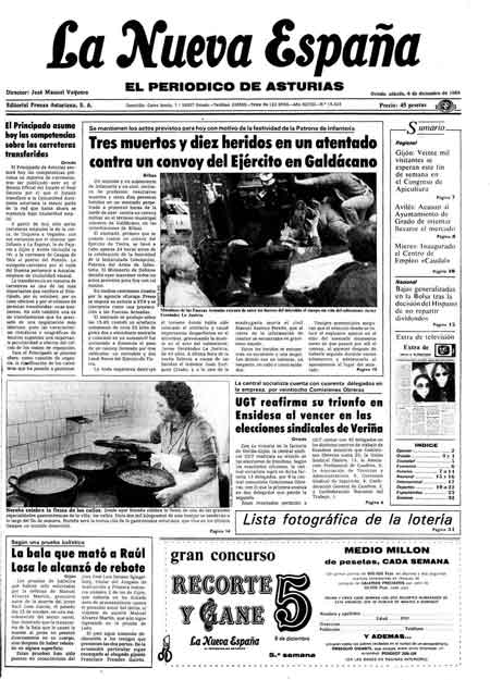 Portada Sábado 8 de Diciembre de 1984