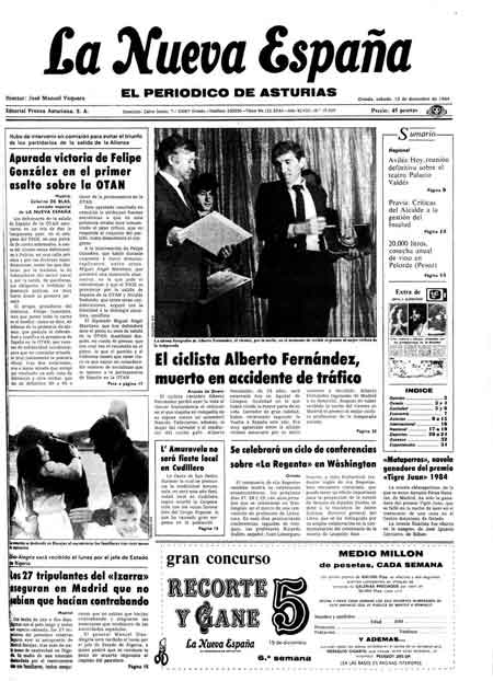 Portada Sábado 15 de Diciembre de 1984