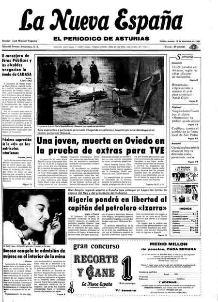 Portada Martes 18 de Diciembre de 1984