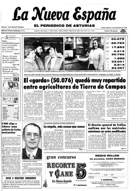 Portada Sábado 22 de Diciembre de 1984
