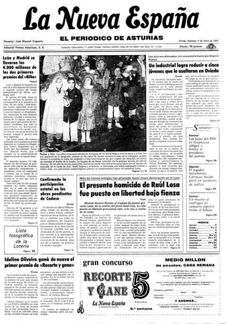 Portada Domingo 6 de  de 1985