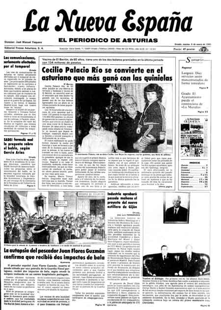 Portada Martes 8 de  de 1985