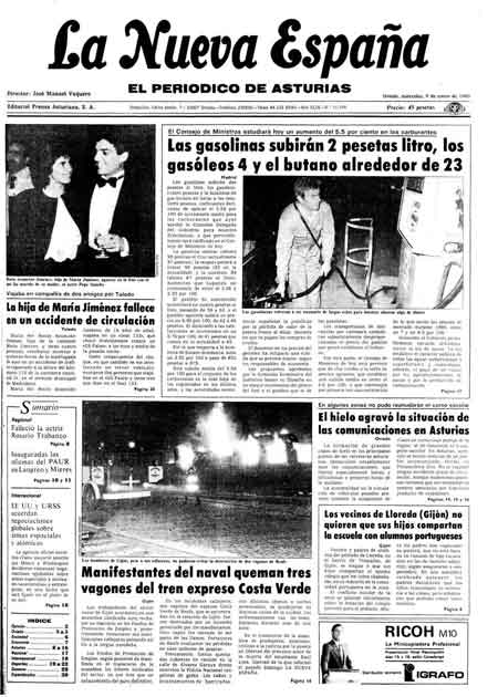 Portada Miércoles 9 de  de 1985