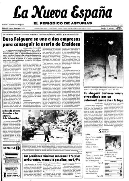 Portada Jueves 10 de  de 1985