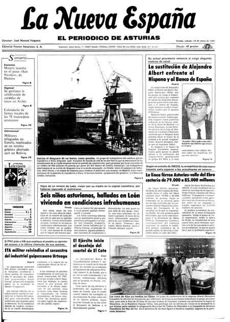 Portada Sábado 19 de  de 1985