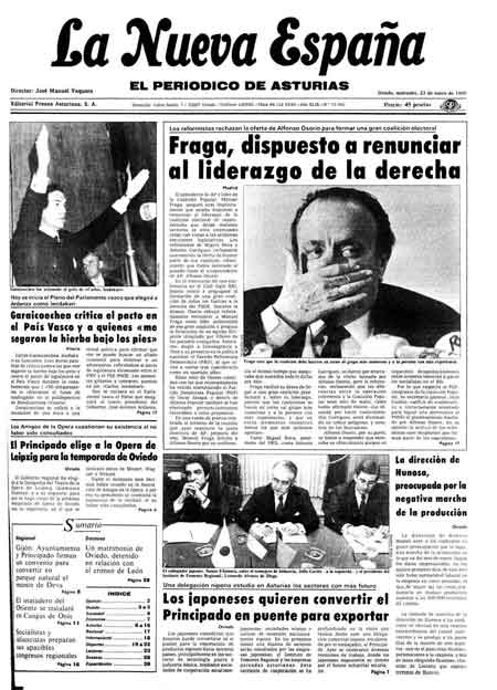 Portada Miércoles 23 de  de 1985