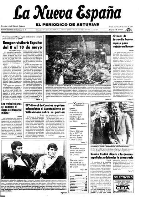 Portada Martes 29 de  de 1985