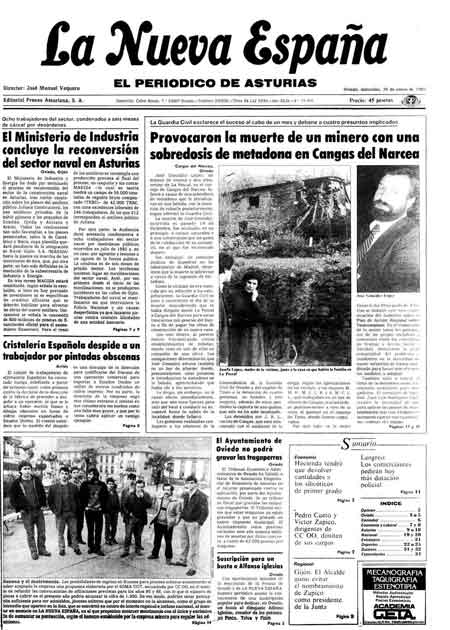Portada Miércoles 30 de  de 1985