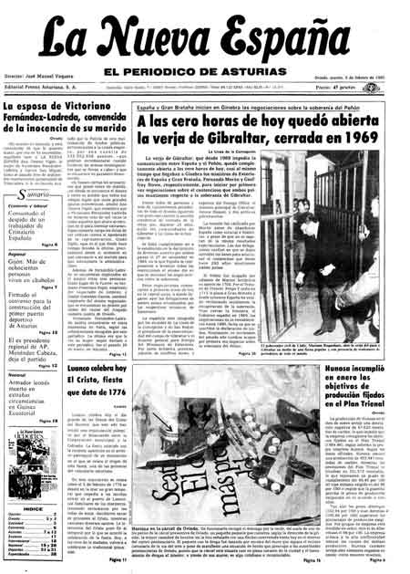 Portada Martes 5 de  de 1985
