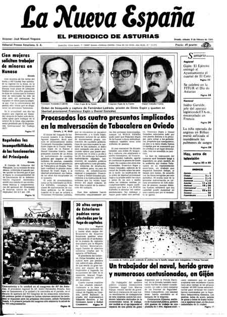 Portada Sábado 9 de  de 1985