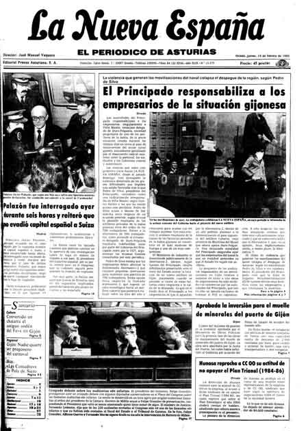 Portada Jueves 14 de  de 1985