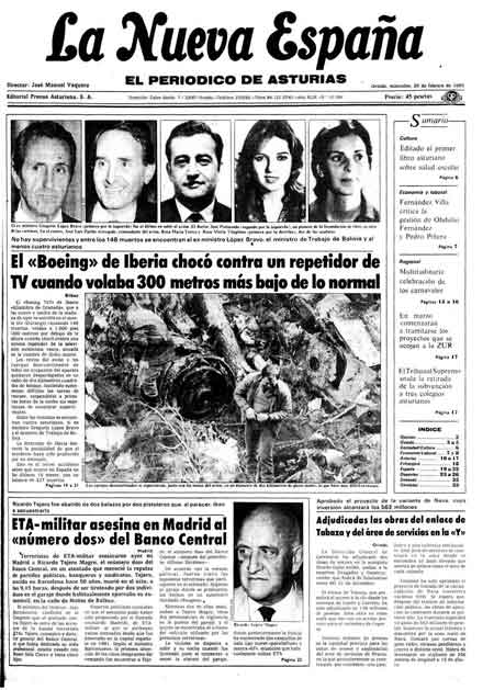 Portada Miércoles 20 de  de 1985