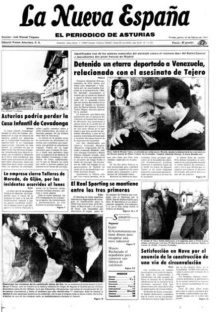 Portada Jueves 21 de  de 1985