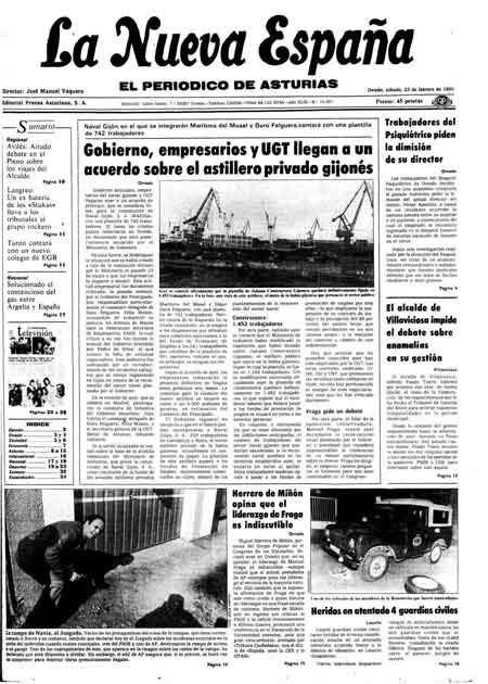Portada Sábado 23 de  de 1985