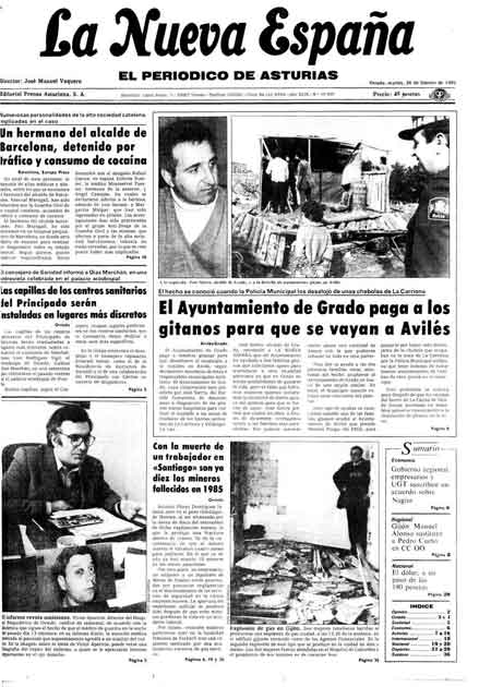 Portada Martes 26 de  de 1985
