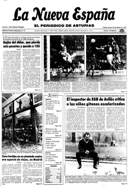 Portada Jueves 28 de  de 1985