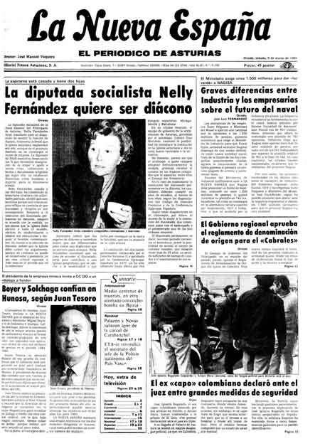 Portada Sábado 9 de  de 1985