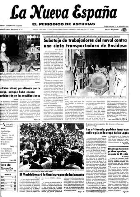 Portada Viernes 15 de  de 1985