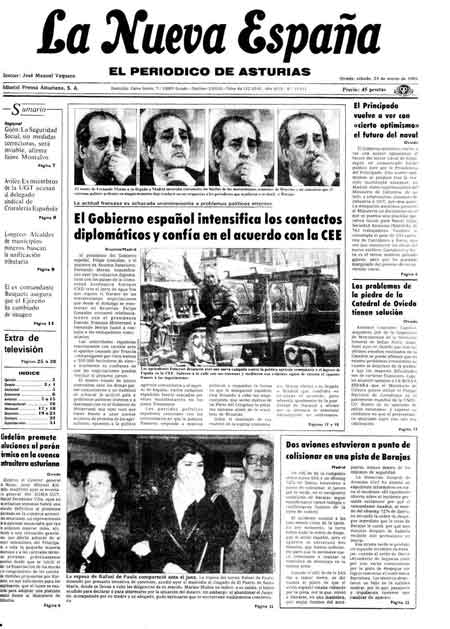 Portada Sábado 23 de  de 1985