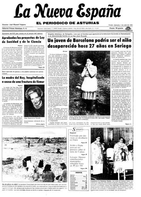 Portada Miércoles 3 de  de 1985