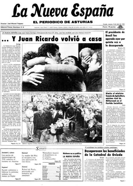 Portada Viernes 5 de  de 1985