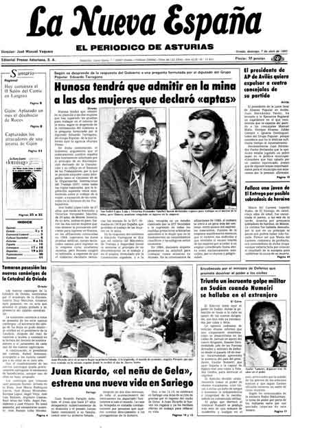 Portada Domingo 7 de  de 1985