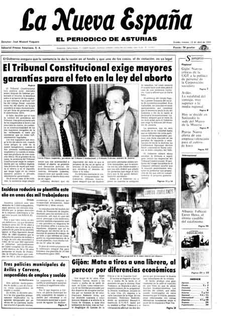 Portada Viernes 12 de  de 1985