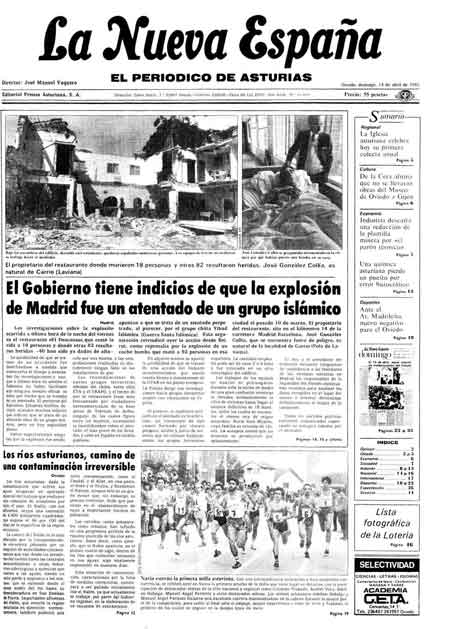 Portada Domingo 14 de  de 1985