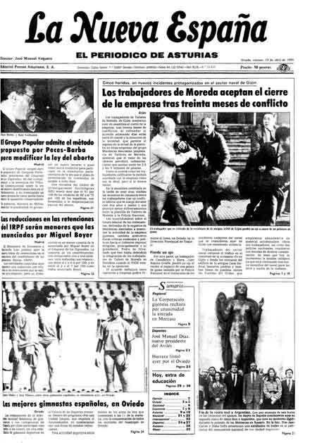 Portada Viernes 19 de  de 1985