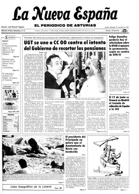 Portada Domingo 21 de  de 1985