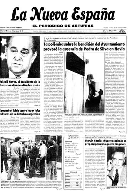 Portada Martes 23 de  de 1985