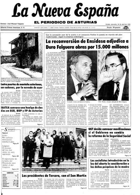 Portada Miércoles 24 de  de 1985