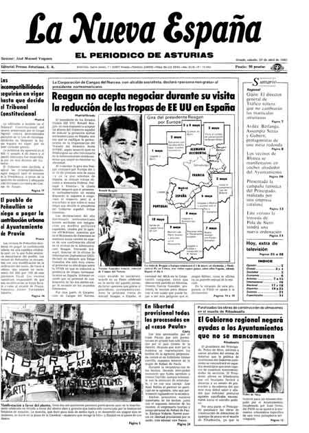 Portada Sábado 27 de  de 1985