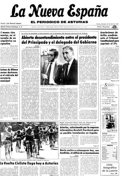 Portada Domingo 28 de  de 1985