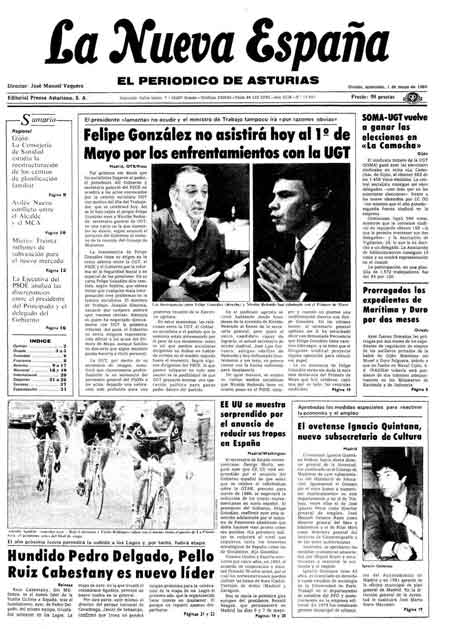 Portada Miércoles 1 de  de 1985