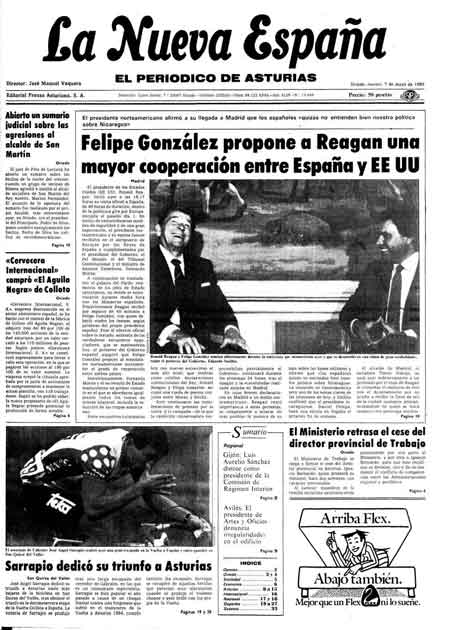 Portada Martes 7 de  de 1985
