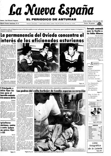 Portada Domingo 19 de  de 1985