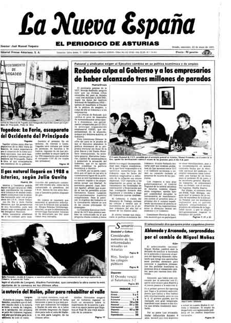 Portada Miércoles 22 de  de 1985