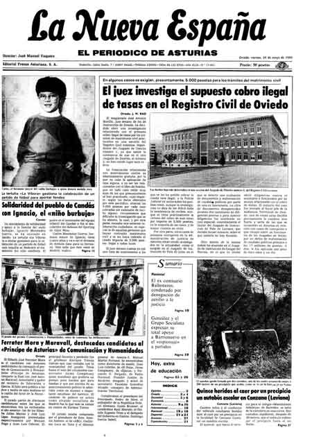Portada Viernes 24 de  de 1985