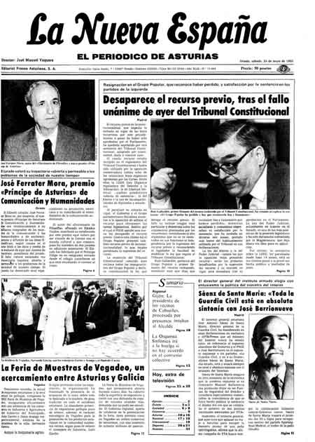 Portada Sábado 25 de  de 1985