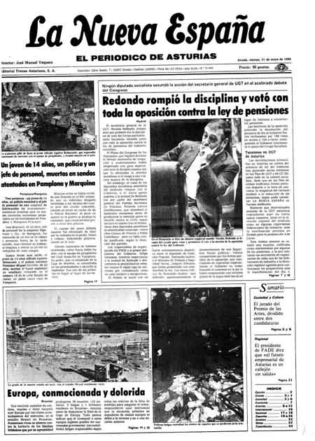 Portada Viernes 31 de  de 1985