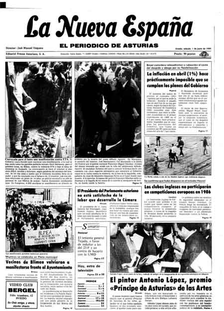 Portada Sábado 1 de  de 1985