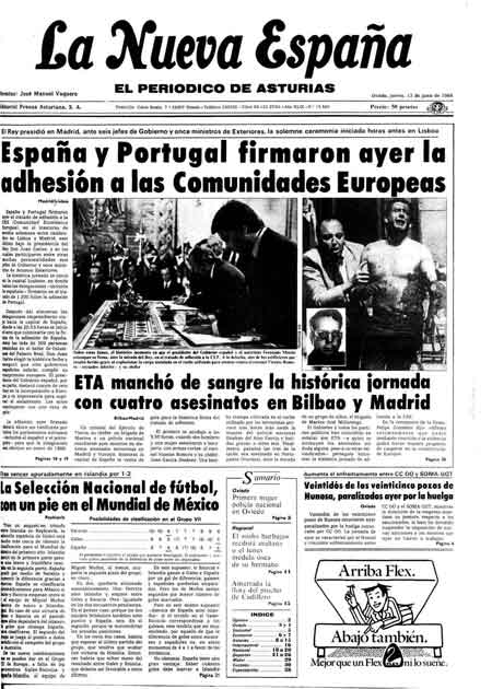 Portada Jueves 13 de  de 1985