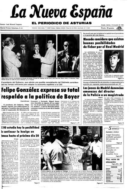 Portada Viernes 14 de  de 1985