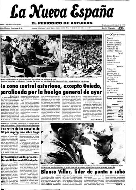 Portada Viernes 21 de  de 1985