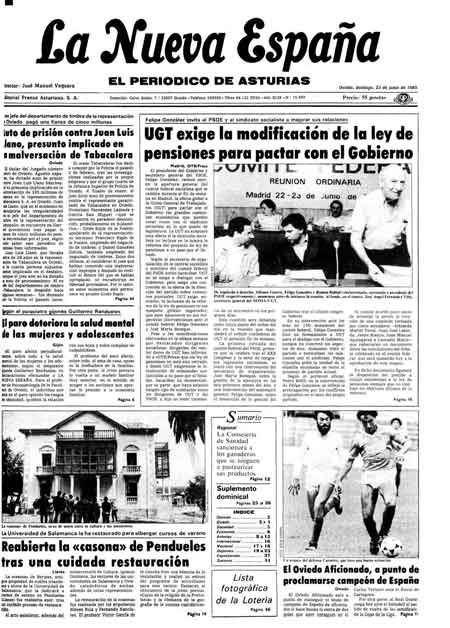 Portada Domingo 23 de  de 1985
