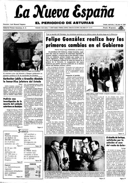 Portada Miércoles 3 de  de 1985