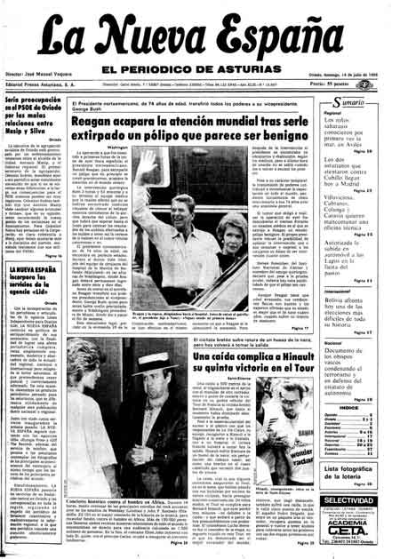 Portada Domingo 14 de  de 1985