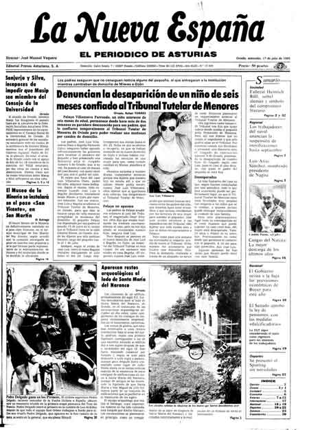 Portada Miércoles 17 de  de 1985